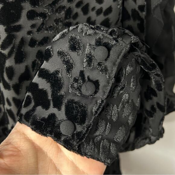 PARKER Top Womens Size Small Black Animal Print Fairy Grunge Mob Wife Whimsigoth - Picture 7 of 12